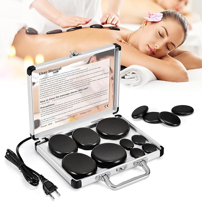 Kit de massage aux Pierres Chaudes pour masseuse à domicile